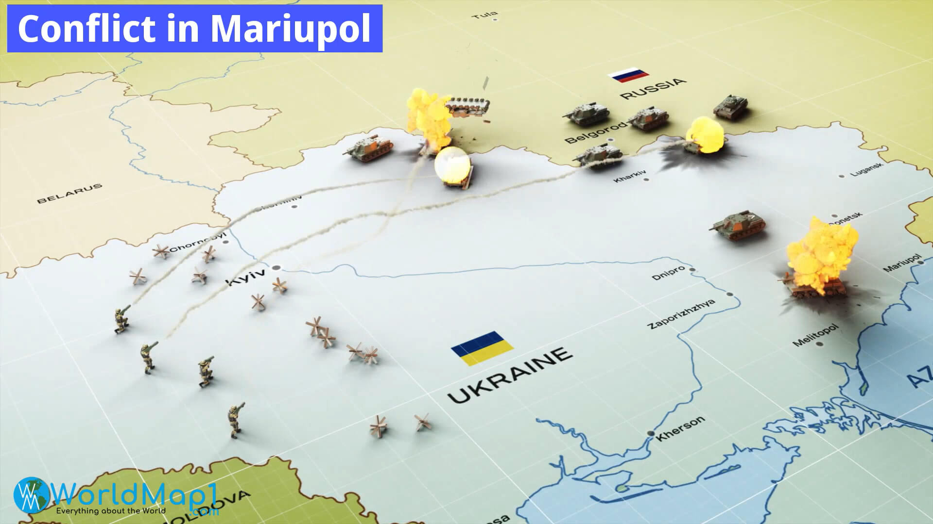 Ukraine Conflict Map and Mariupol